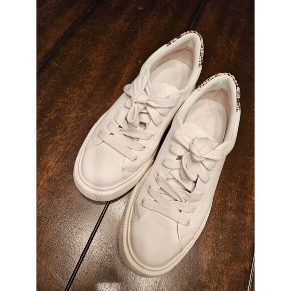 Vince white leather snake detail sneakers size 8.5 - Picture 1 of 9